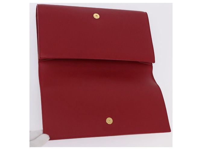 Autre Marque Borsa Pochette SAINT LAURENT Pelle Rossa Oro Auth 204133A Rosso D'oro - vista 9
