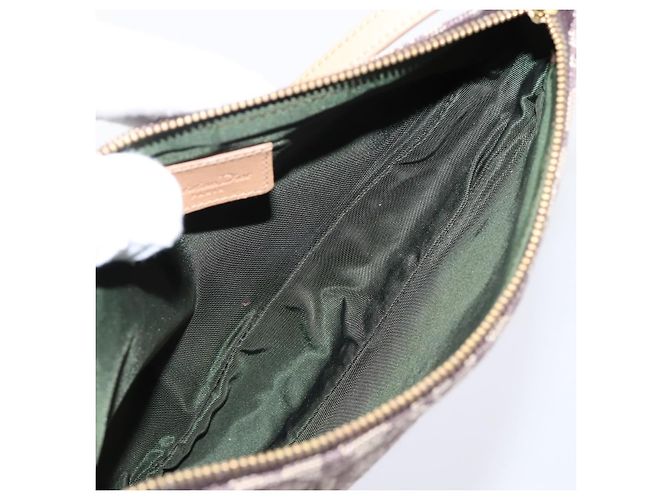 Pouch Saddle Christian Dior Trotter Canvas Marrone Oro Auth am12668V D'oro - vista 11