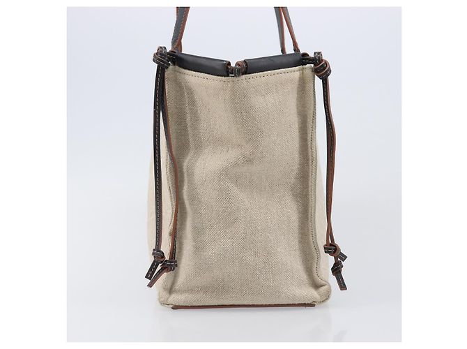 Bolso Tote Cushion LOEWE Canvas Beige Auth 203445V - vista 4
