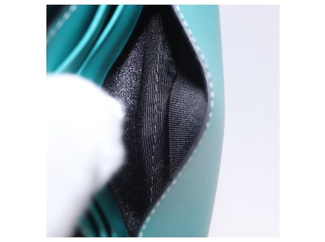 Borsa a tracolla LOEWE Heel Pouch in pelle Verde Smeraldo Auth ka6187V - vista 24
