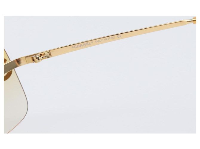 Gafas de sol CHANEL Metal Orange Gold CC Auth yk20917M Dorado Naranja - vista 10
