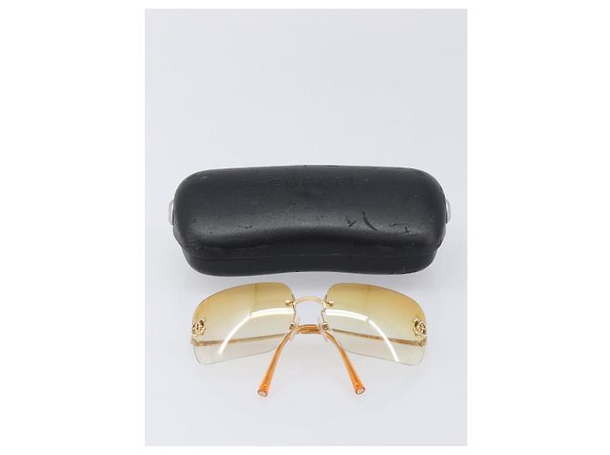Gafas de sol CHANEL Metal Orange Gold CC Auth yk20917M Dorado Naranja - vista 12