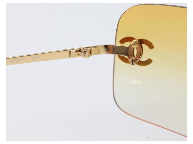 Gafas de sol CHANEL Metal Orange Gold CC Auth yk20917M Dorado Naranja - vista 16