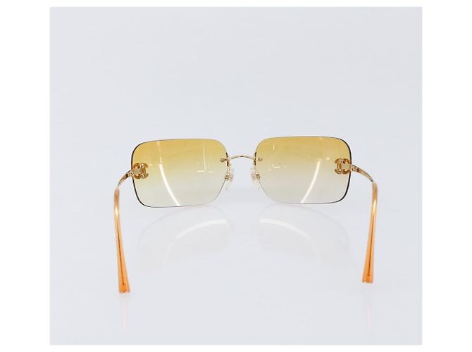 Gafas de sol CHANEL Metal Orange Gold CC Auth yk20917M Dorado Naranja - vista 2