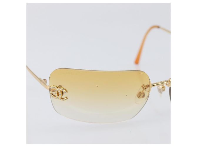 Gafas de sol CHANEL Metal Orange Gold CC Auth yk20917M Dorado Naranja - vista 5