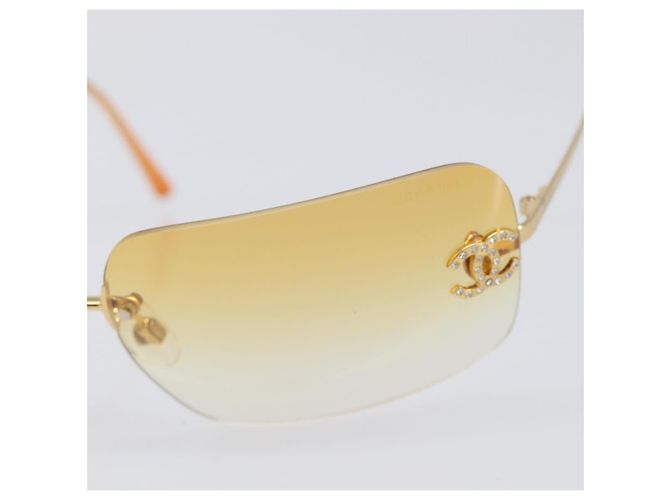 Gafas de sol CHANEL Metal Orange Gold CC Auth yk20917M Dorado Naranja - vista 6