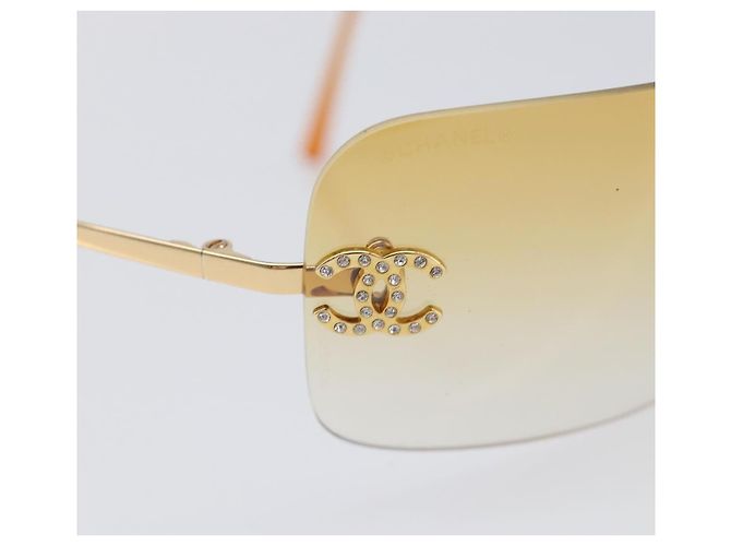 Gafas de sol CHANEL Metal Orange Gold CC Auth yk20917M Dorado Naranja - vista 8