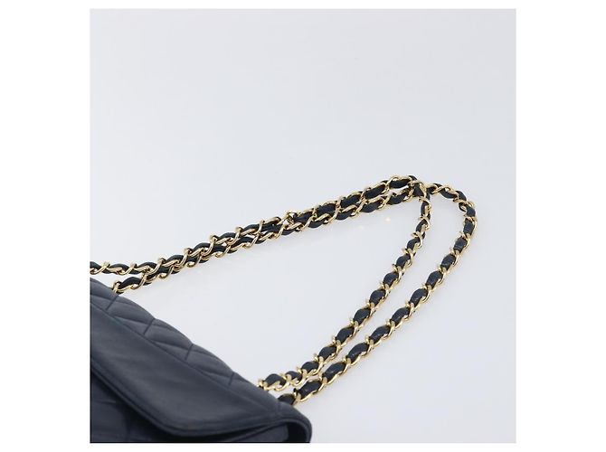 Borsa a tracolla CHANEL Matelasse con catena in pelle d'agnello Navy Gold CC Auth 204122V D'oro Blu navy - vista 14