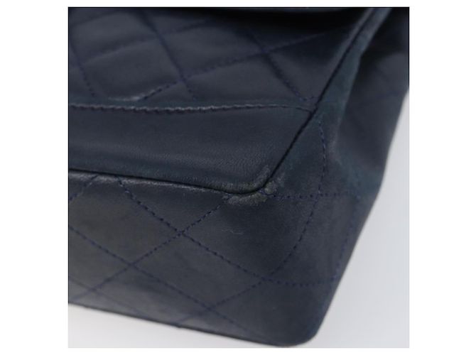 Borsa a tracolla CHANEL Matelasse con catena in pelle d'agnello Navy Gold CC Auth 204122V D'oro Blu navy - vista 15
