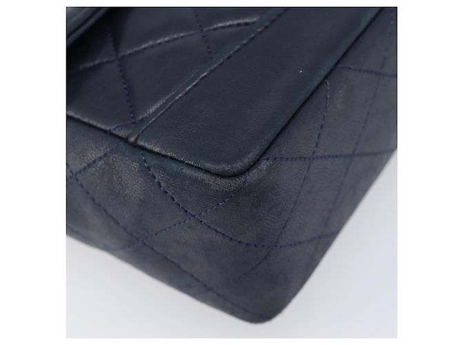 Borsa a tracolla CHANEL Matelasse con catena in pelle d'agnello Navy Gold CC Auth 204122V D'oro Blu navy - vista 16