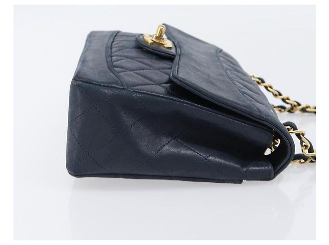 Borsa a tracolla CHANEL Matelasse con catena in pelle d'agnello Navy Gold CC Auth 204122V D'oro Blu navy - vista 3