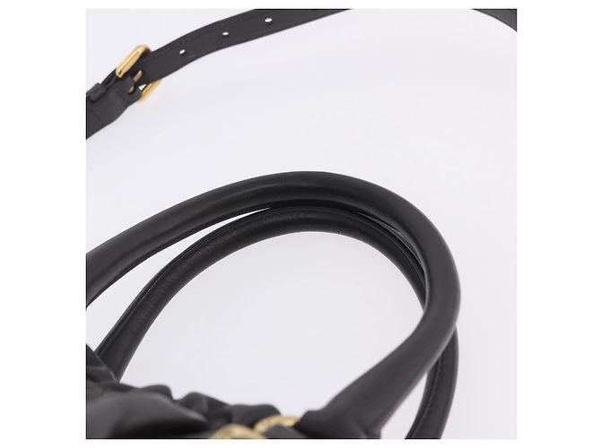 Bolsa de mão PRADA em couro 2way Marrom Dourado Auth 203484M - vista 15