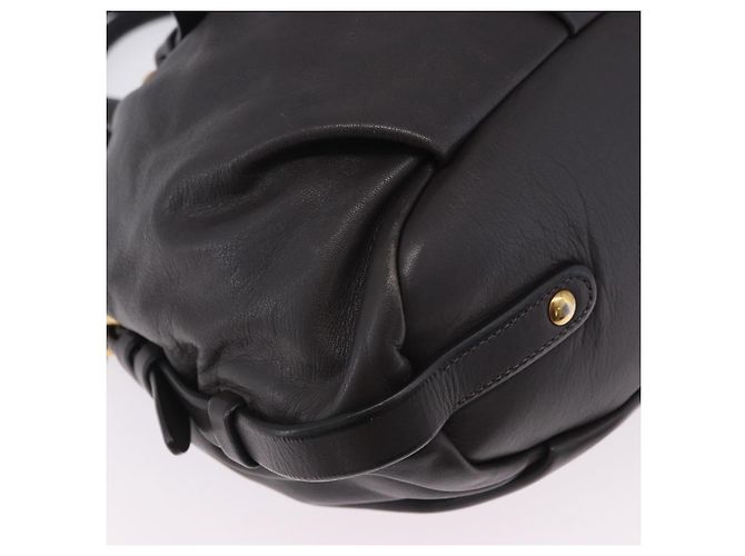 Bolsa de mão PRADA em couro 2way Marrom Dourado Auth 203484M - vista 22