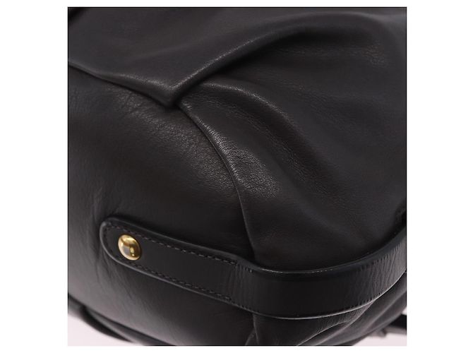 Bolsa de mão PRADA em couro 2way Marrom Dourado Auth 203484M - vista 25