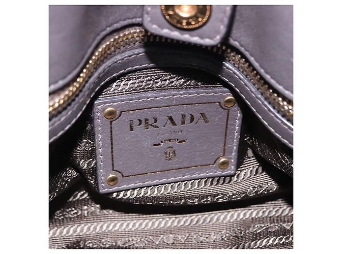 Bolsa de mão PRADA em couro 2way Marrom Dourado Auth 203484M - vista 29