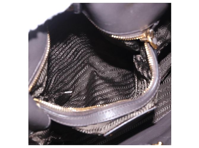 Bolsa de mão PRADA em couro 2way Marrom Dourado Auth 203484M - vista 33