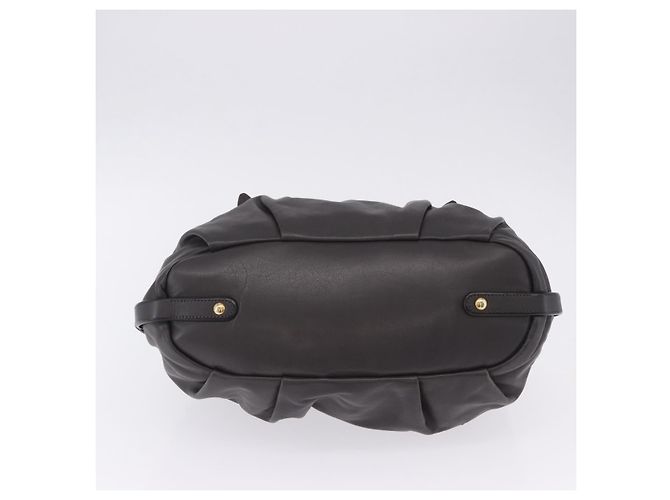 Bolsa de mão PRADA em couro 2way Marrom Dourado Auth 203484M - vista 6