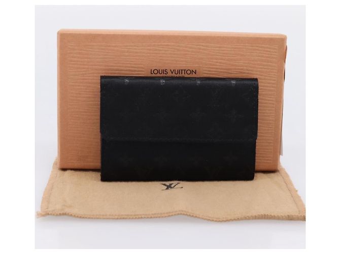 LOUIS VUITTON Monogram Satin Porte MonnaieSatin Card Case M92137 LV Auth 201535M Black - view 12