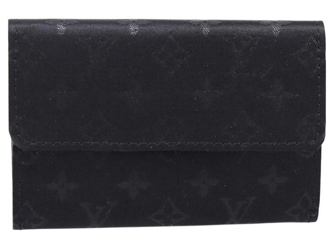 LOUIS VUITTON Monogram Satin Porte MonnaieSatin Card Case M92137 LV Auth 201535M Black - view 13