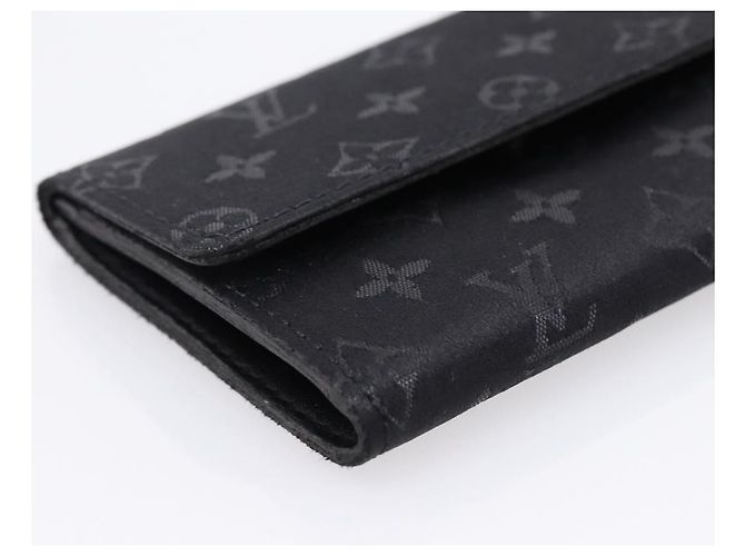 LOUIS VUITTON Monogram Satin Porte MonnaieSatin Card Case M92137 LV Auth 201535M Black - view 14