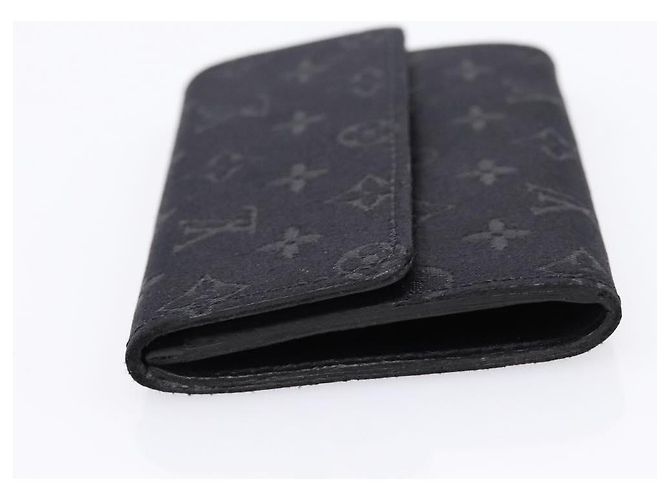 LOUIS VUITTON Monogram Satin Porte MonnaieSatin Card Case M92137 LV Auth 201535M Black - view 3