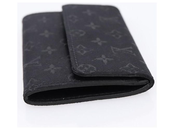 LOUIS VUITTON Monogram Satin Porte MonnaieSatin Card Case M92137 LV Auth 201535M Black - view 4
