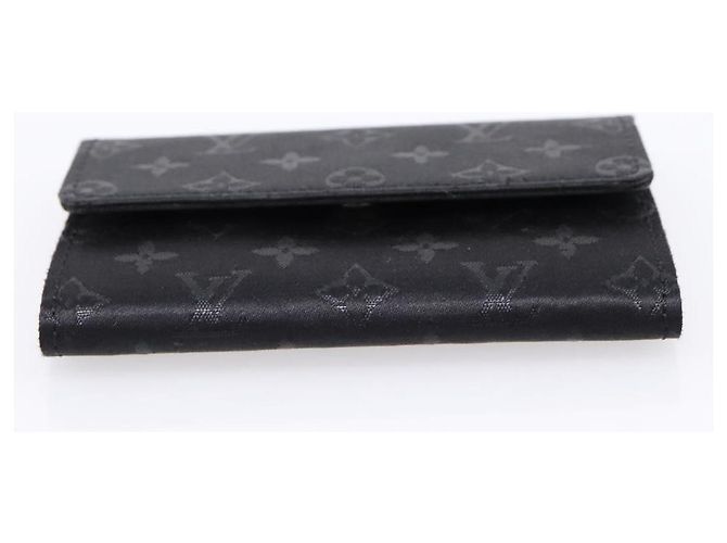 LOUIS VUITTON Monogram Satin Porte MonnaieSatin Card Case M92137 LV Auth 201535M Black - view 6