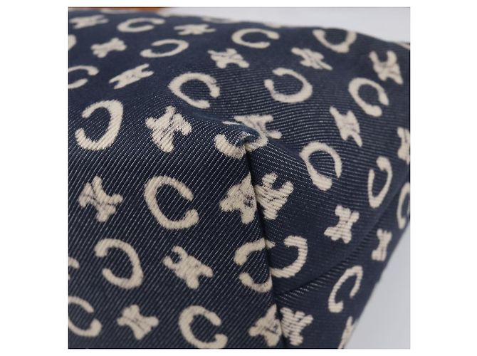 Céline Bolso de hombro CELINE Paris Macadam Canvas Denim Navy Silver Auth 203675A Plata Azul marino - vista 14