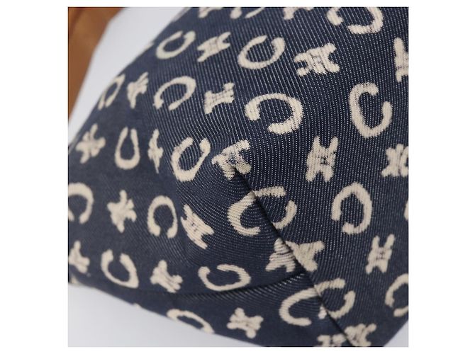 Céline Bolso de hombro CELINE Paris Macadam Canvas Denim Navy Silver Auth 203675A Plata Azul marino - vista 15