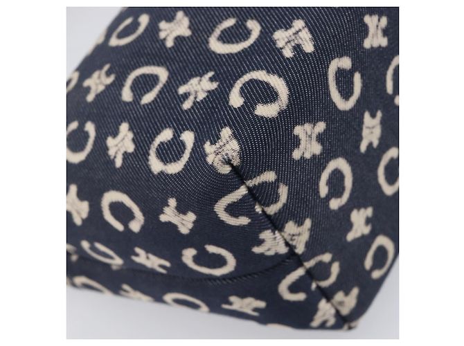 Céline Bolso de hombro CELINE Paris Macadam Canvas Denim Navy Silver Auth 203675A Plata Azul marino - vista 17