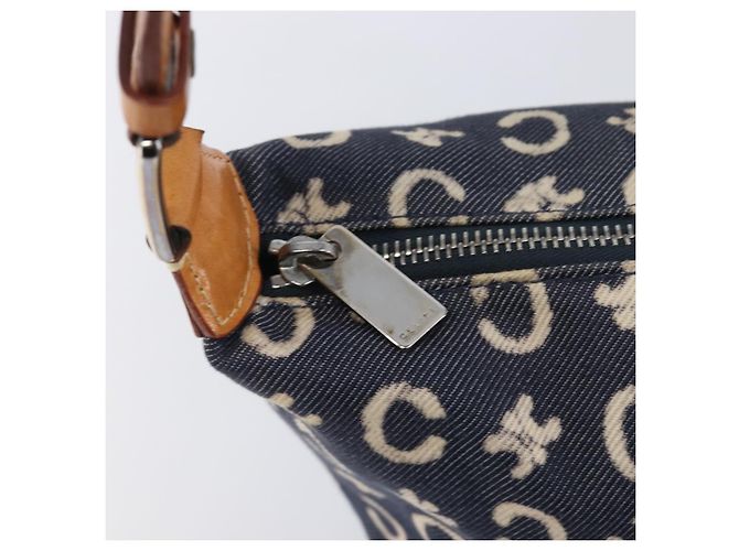 Céline Bolso de hombro CELINE Paris Macadam Canvas Denim Navy Silver Auth 203675A Plata Azul marino - vista 18