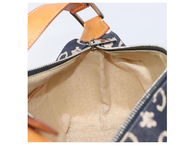 Céline Bolso de hombro CELINE Paris Macadam Canvas Denim Navy Silver Auth 203675A Plata Azul marino - vista 20