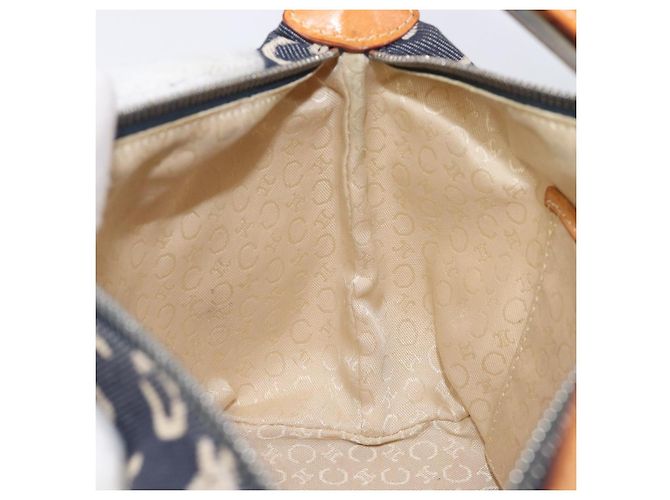 Céline Bolso de hombro CELINE Paris Macadam Canvas Denim Navy Silver Auth 203675A Plata Azul marino - vista 21