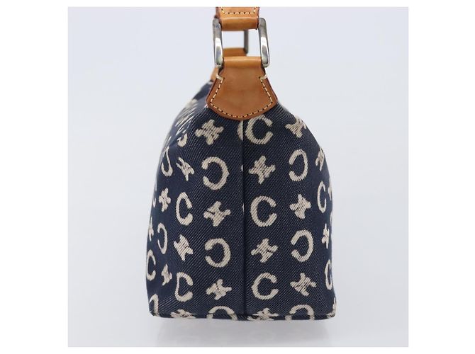 Céline Bolso de hombro CELINE Paris Macadam Canvas Denim Navy Silver Auth 203675A Plata Azul marino - vista 3