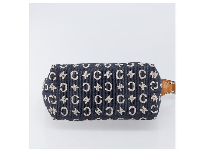 Céline Bolso de hombro CELINE Paris Macadam Canvas Denim Navy Silver Auth 203675A Plata Azul marino - vista 5