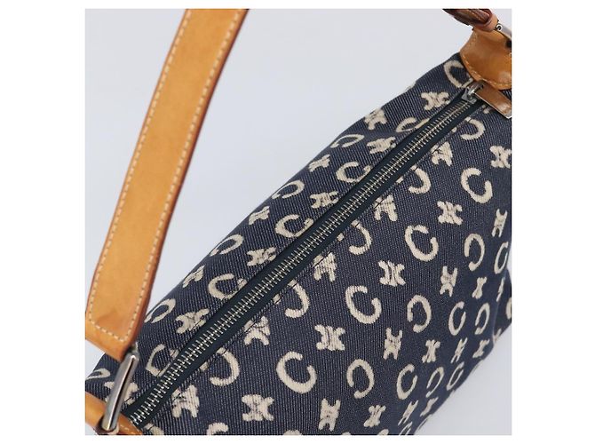 Céline Bolso de hombro CELINE Paris Macadam Canvas Denim Navy Silver Auth 203675A Plata Azul marino - vista 6
