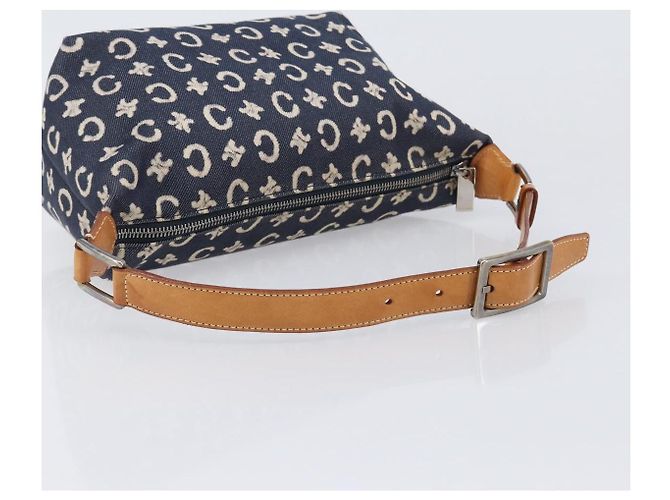 Céline Bolso de hombro CELINE Paris Macadam Canvas Denim Navy Silver Auth 203675A Plata Azul marino - vista 7