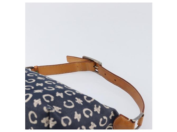 Céline Bolso de hombro CELINE Paris Macadam Canvas Denim Navy Silver Auth 203675A Plata Azul marino - vista 8