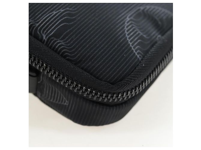 LOUIS VUITTON 3D monogram Double Phone Pouch Black M80141 LV Auth 203158M Negro - vista 18