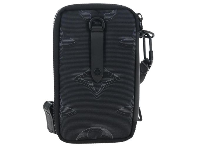 LOUIS VUITTON 3D monogram Double Phone Pouch Black M80141 LV Auth 203158M Negro - vista 2