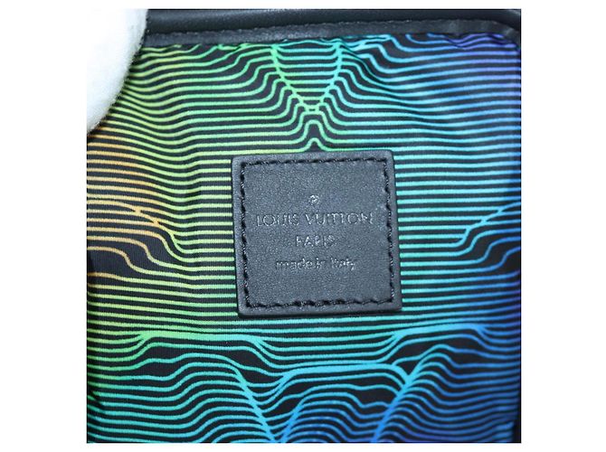 LOUIS VUITTON 3D monogram Double Phone Pouch Black M80141 LV Auth 203158M Negro - vista 24