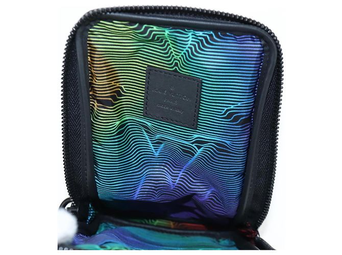 LOUIS VUITTON 3D monogram Double Phone Pouch Black M80141 LV Auth 203158M Negro - vista 26
