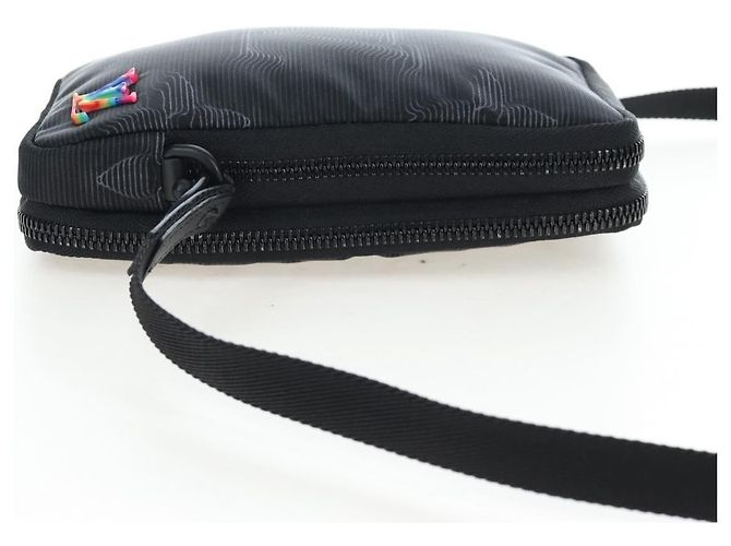 LOUIS VUITTON 3D monogram Double Phone Pouch Black M80141 LV Auth 203158M Negro - vista 4