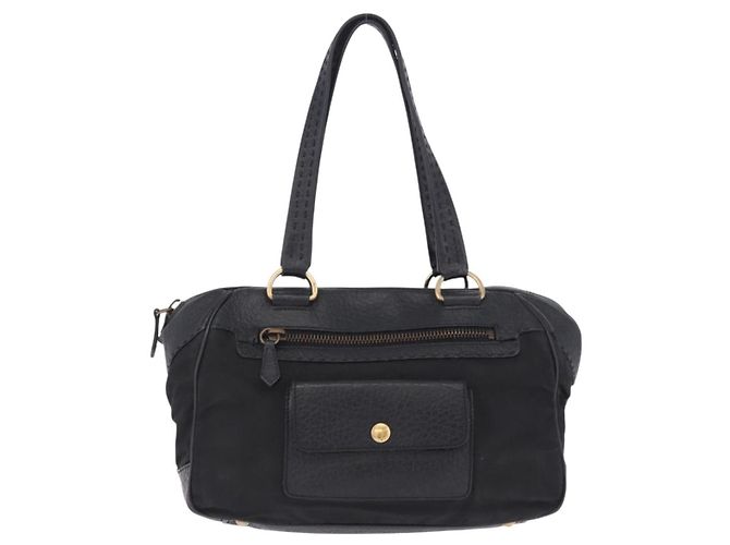 Borsa a tracolla PRADA in pelle e nylon Nero Oro Auth am12600V D'oro - vista 13