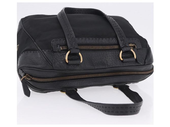 Borsa a tracolla PRADA in pelle e nylon Nero Oro Auth am12600V D'oro - vista 14