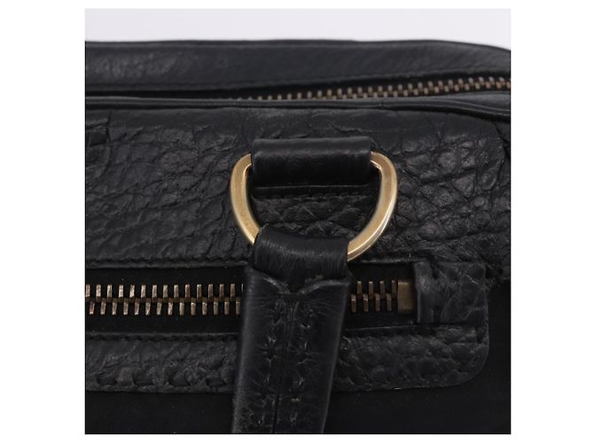 Borsa a tracolla PRADA in pelle e nylon Nero Oro Auth am12600V D'oro - vista 16
