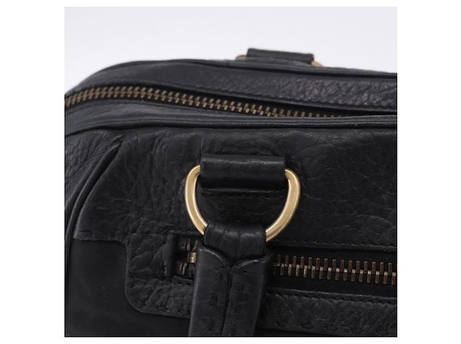 Borsa a tracolla PRADA in pelle e nylon Nero Oro Auth am12600V D'oro - vista 18