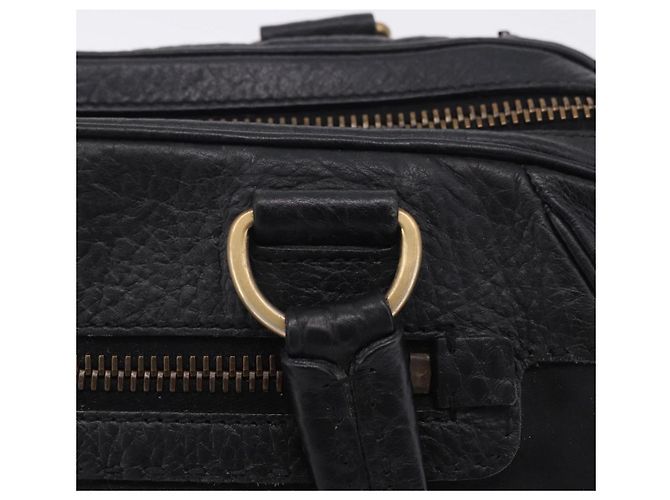 Borsa a tracolla PRADA in pelle e nylon Nero Oro Auth am12600V D'oro - vista 19