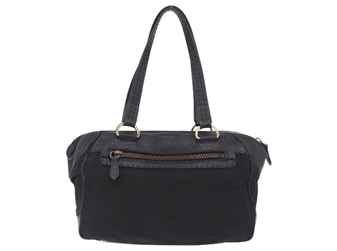 Borsa a tracolla PRADA in pelle e nylon Nero Oro Auth am12600V D'oro - vista 2