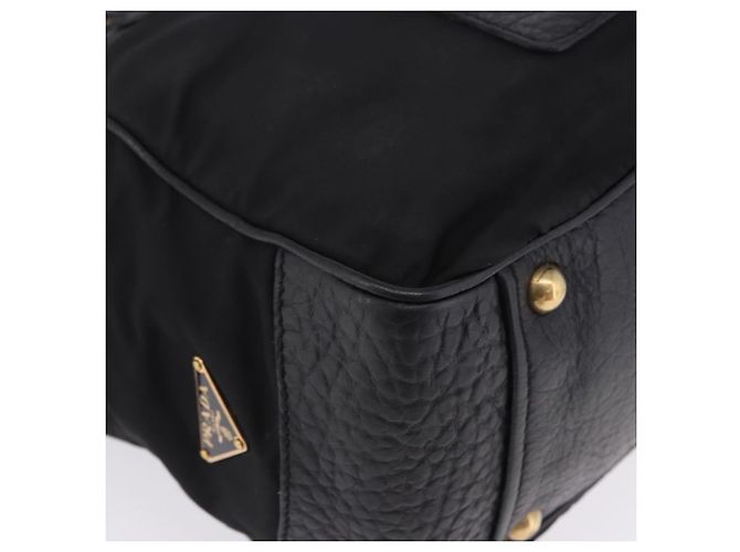 Borsa a tracolla PRADA in pelle e nylon Nero Oro Auth am12600V D'oro - vista 20